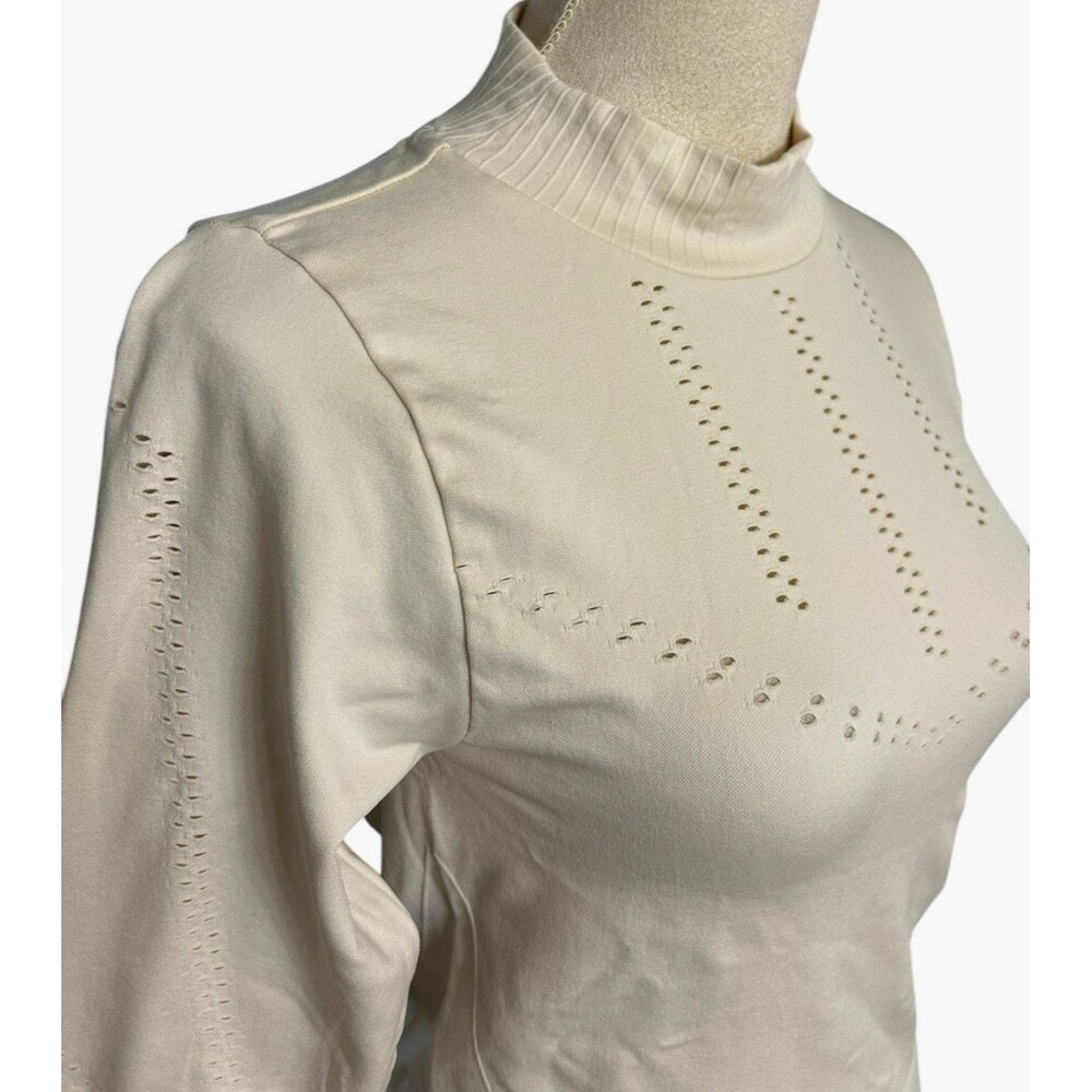 Old Navy Womens Seamless Crop Ivory Performance Go Dry Activewear Top L - Picture 6 of 13